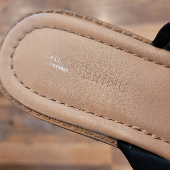 CALL IT SPRING Satin Black Ribbon Slide Sandals, Size 7 - Picture 11 of 15